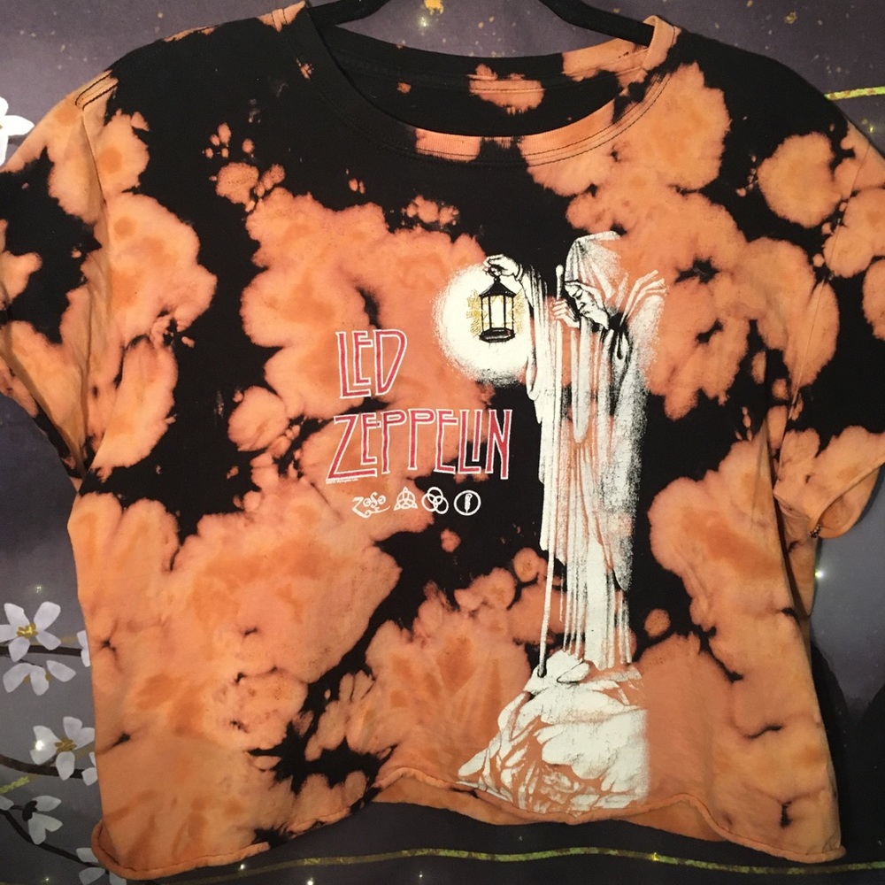 Led Zeppelin Band Bleached cropped t-shirt